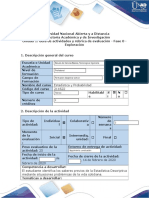 Guía de Actividades y Rúbrica de Evaluación - Fase 0 - Exploración