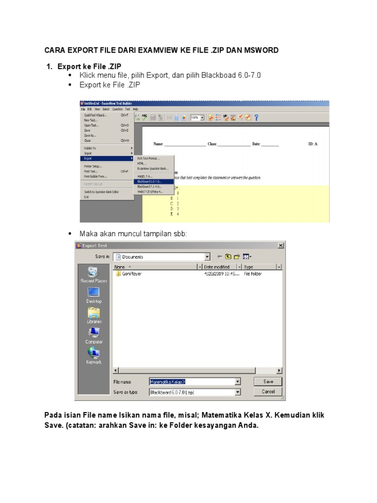 Cara Export File dari ExamView ke Word | PDF