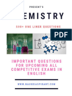 Chemistry One Liner Questions PDF