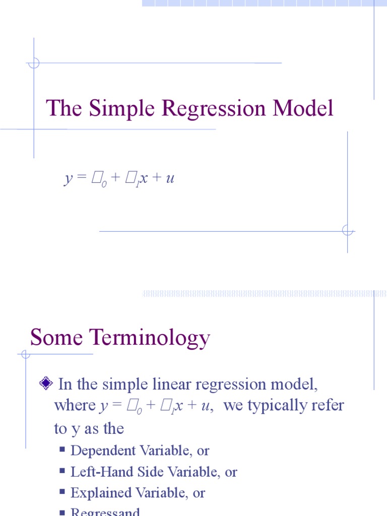 The Simple Regression Model | PDF | Ordinary Least Squares | Regression ...