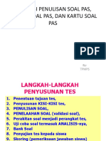 Evaluasi Penulisan Soal Pas, Kisi-Kisi Soal Pas