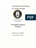 Inspector General Report: Comptroller Joan Pratt Conflict of Interest