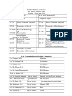 M.A Economics, Pune University - Sem III and  IV Syllabus (2009 Revised pattern)