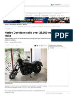 Harley Davidson motorcycles in India