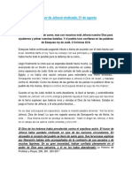 El Honor de Jehová Vindicado, 21 de Agosto de 2017 (Dios Contesta Las Oraciones)