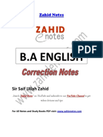 BA English Correction Exercises Notes