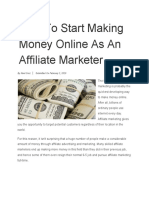 How To Start Making Money Online As An Affiliate Marketer