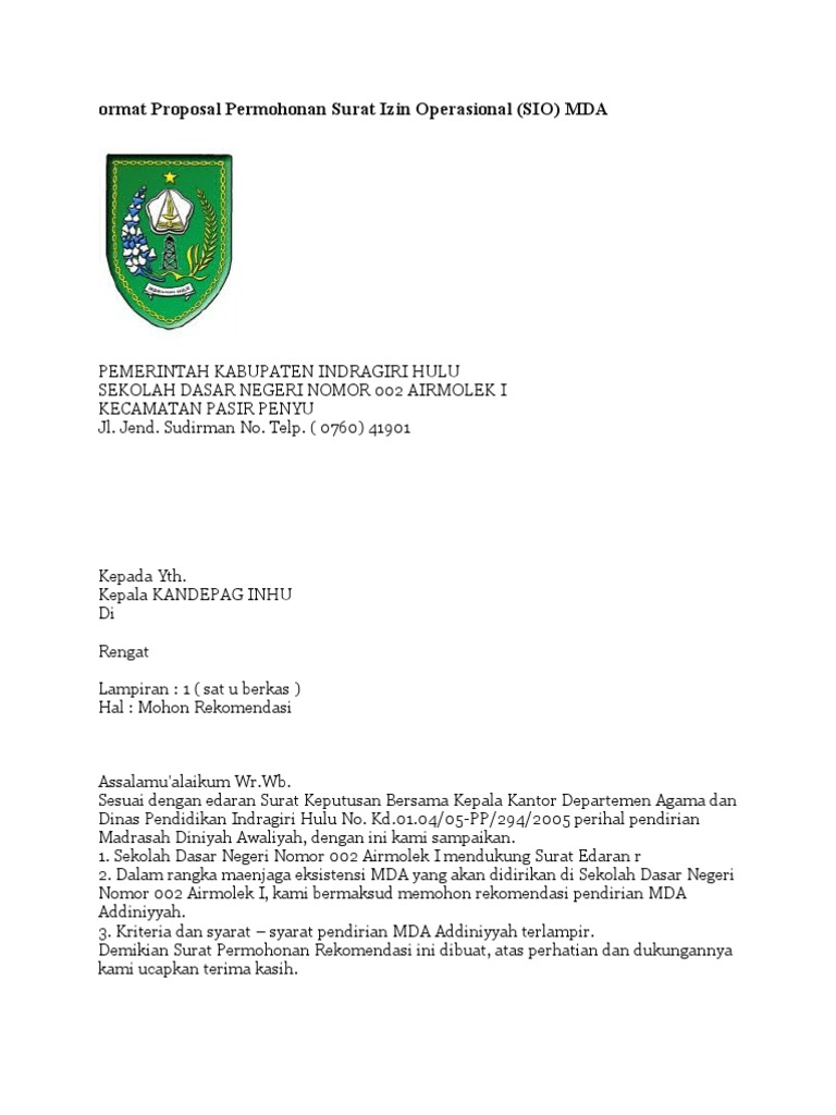 Download 60+ Contoh Surat Surat Izin Operasional Sekolah Negeri Gratis Terbaru