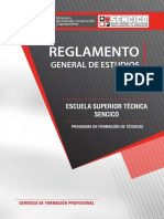 Reglamento de La Escuela Superior Técnica Sencico