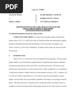 Download Green Amended Motion to Declare Texas Death Penalty Procedure Unconstitutional by Mark W Bennett SN44575795 doc pdf