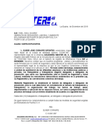 Carta explicativa sobre cumplimiento de normas de seguridad laboral en empresa portuaria