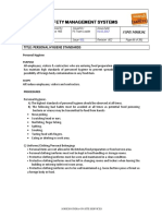 FSMS-Personal Hygiene Standards