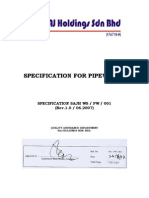 Specification For Pipeworks: Specification Sajh Ws / PW / 001 (Rev.1.0 / 06.2007)