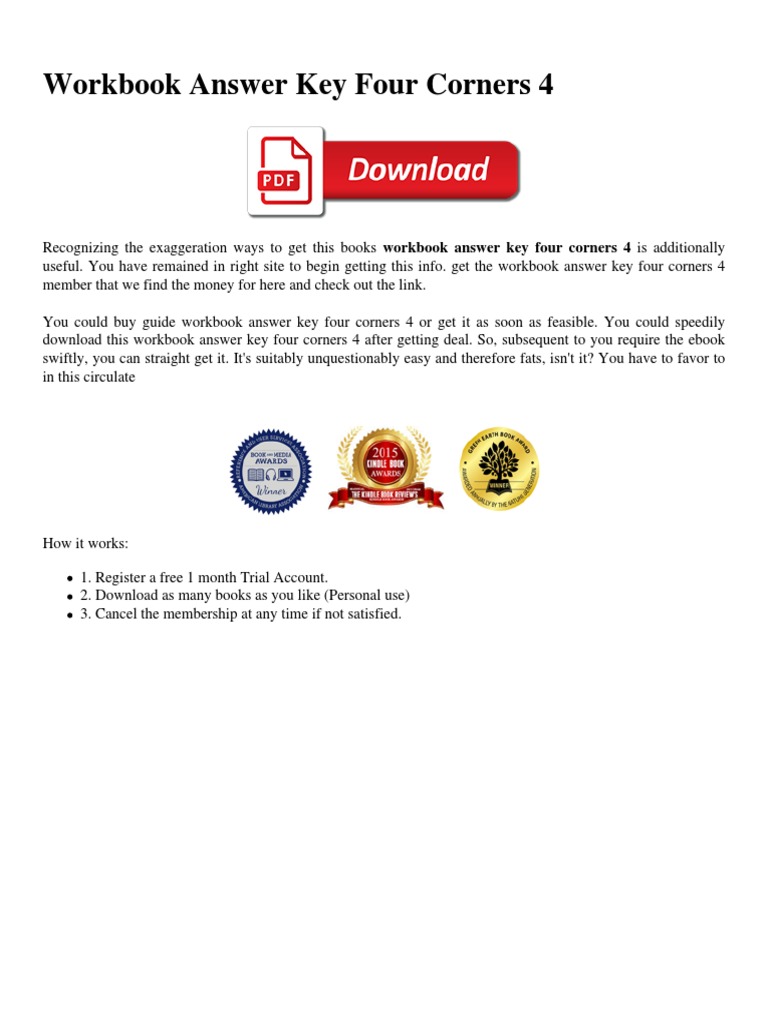 Workbook Answer Key Four Corners 4 PDF PDF