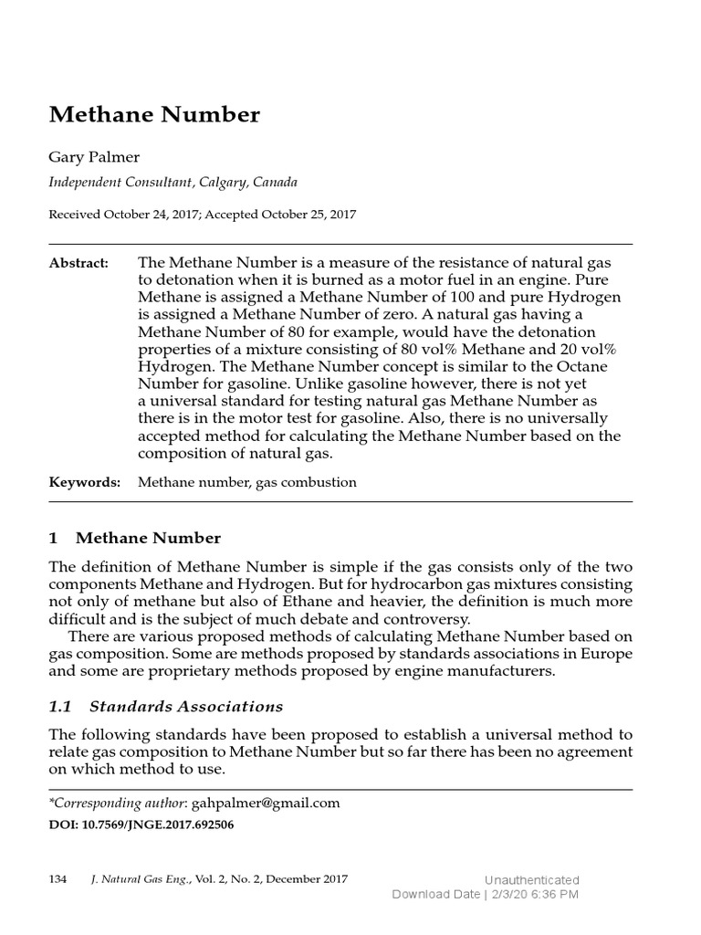 Understanding Methane Number Standards | PDF | Natural Gas | Methane