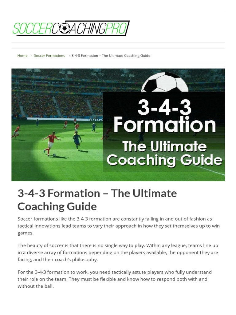 3 4 3 Formation Guide – 3 4 2 1 Coaching Guide – PEKB