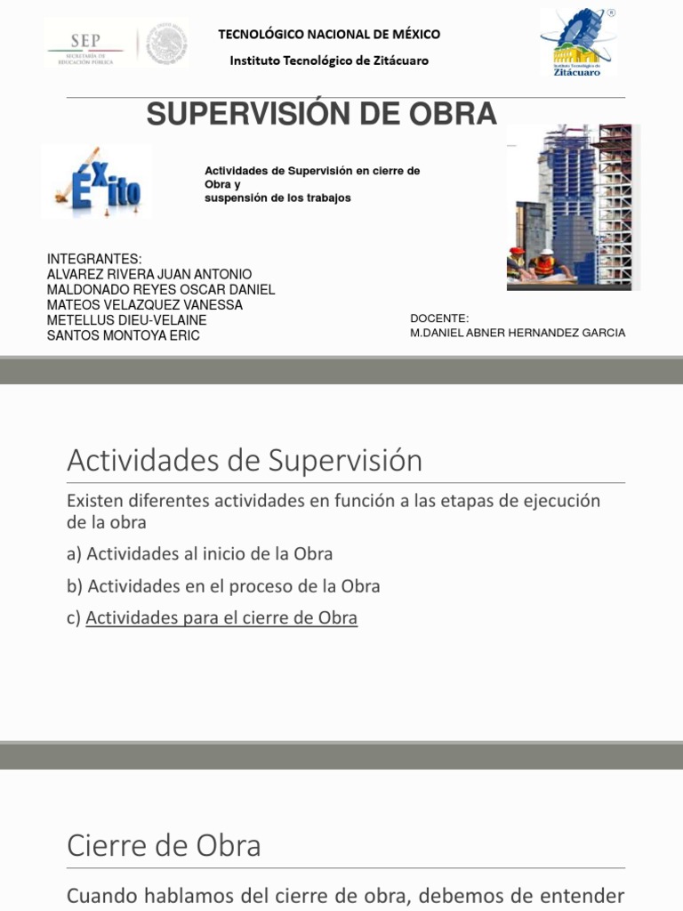 Supervisión y Cierre de Obras Públicas | PDF | Gobierno