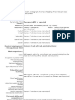 Model Cv Curriculum Vitae European Engleza