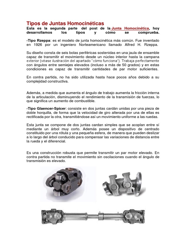 Juntas Homo Cinéticas... | PDF | Máquinas | Ingeniería mecánica