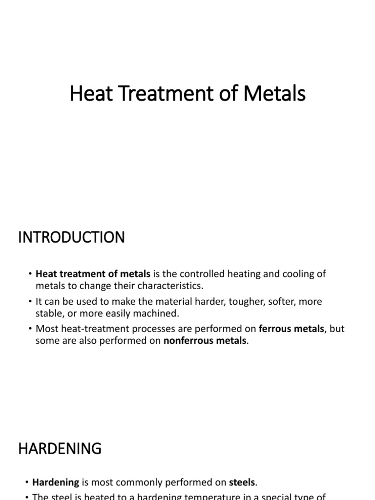 Heat Treatment Processes for Metals | PDF | Heat Treating | Annealing ...