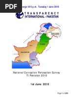 Embargo Till 5 P.M. Tuesday 1 June 2010: Nationalcorruptionperceptionsurvey Ti Pak Istan 2010