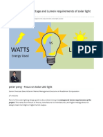 Determining The Wattage and Lumen Requirements of Solar Light Project.