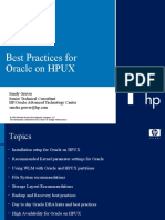 Best Practices For Oracle On HPUX: Sandy Gruver Senior Technical Consultant HP/Oracle Advanced Technology Center