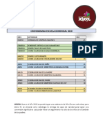 Cronograma Escuela Dominical 2020