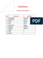 Listado de Grupo Estadistica