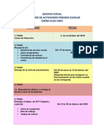 Triptico Procedimiento de Servicio Social y Calendario Actividades PDF