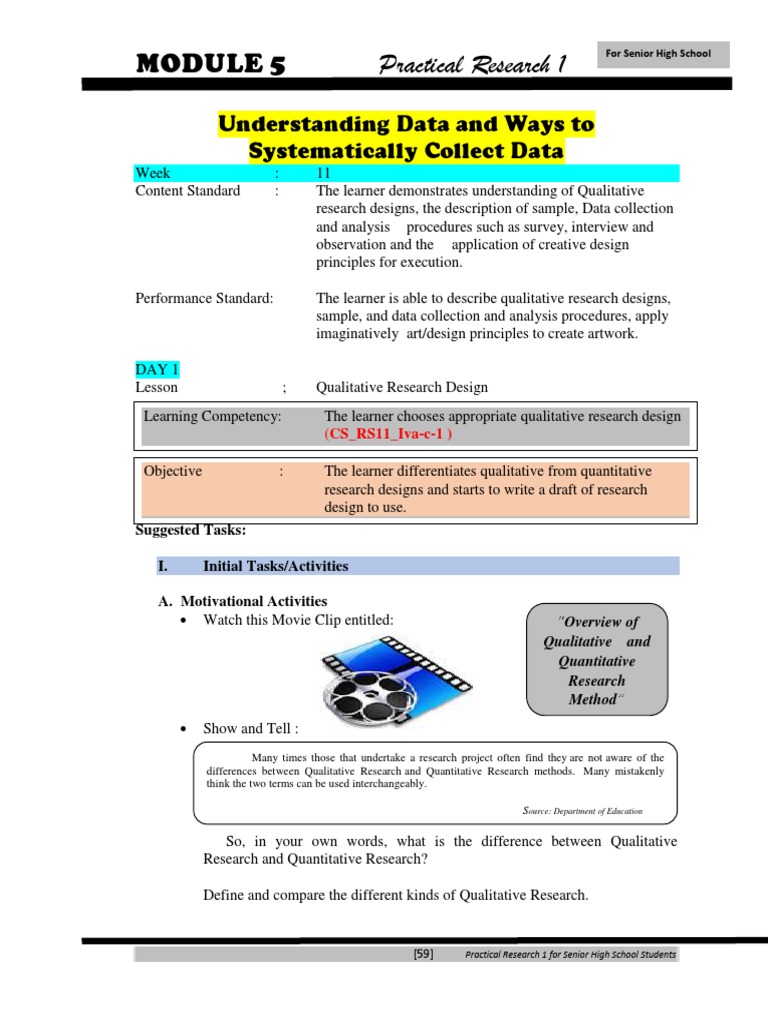 Practical Research Module 5 | PDF | Data Analysis | Qualitative Research