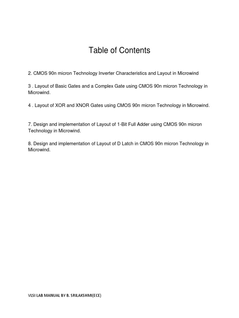 Vlsi Lab Manual | PDF | Cmos | Field Effect Transistor