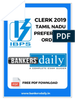 IBPS CLERK 2019 Tamil Nadu Vacancies