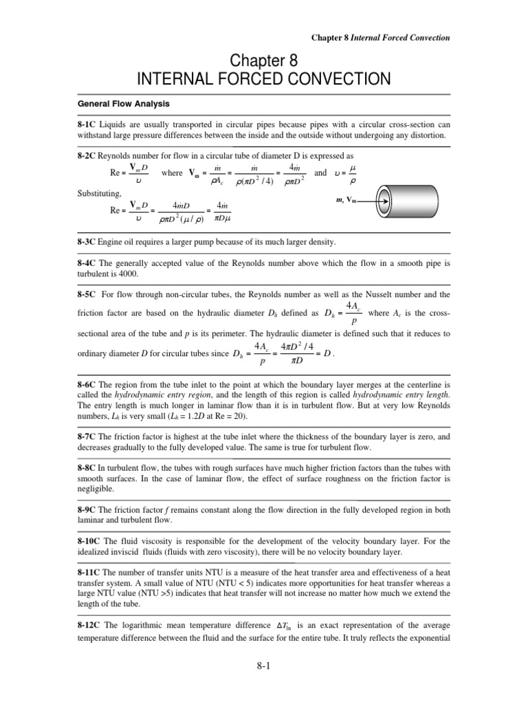 Internal Forced Convection Analysis | PDF | Reynolds Number | Boundary ...