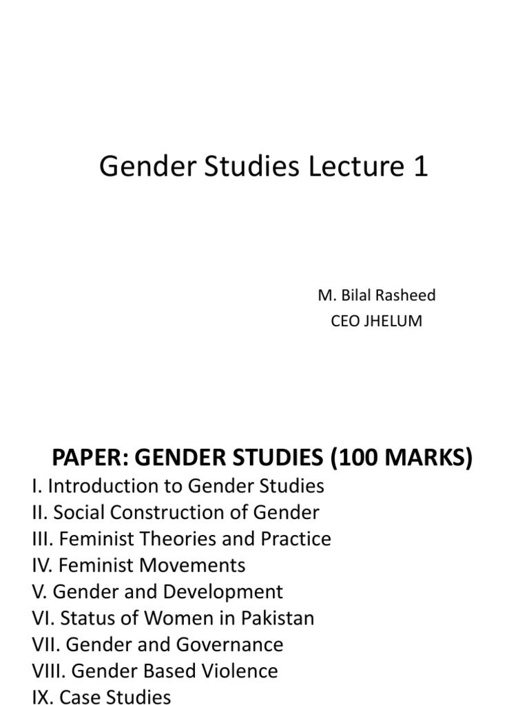 Introduction to Gender Studies and Feminism | PDF | Feminism | Gender ...