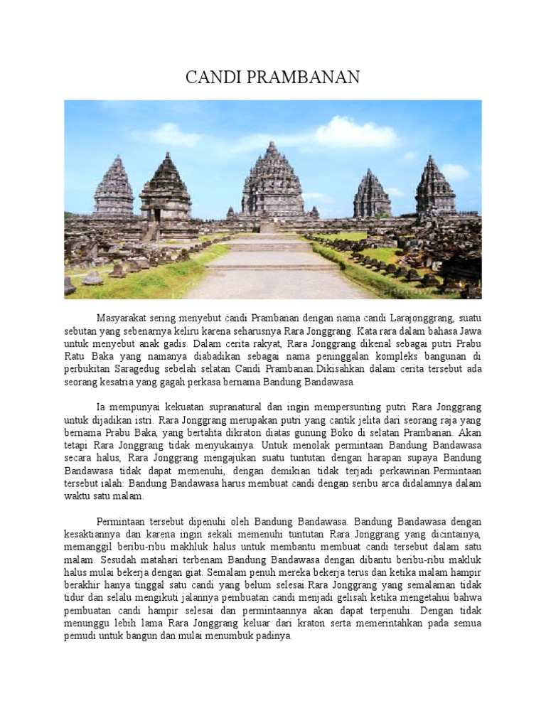 22+ Cerita legenda candi prambanan dalam bahasa inggris dan artinya ideas in 2021 