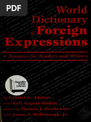World Dictionary Of Foreign Expressions Pdf English Language Translations