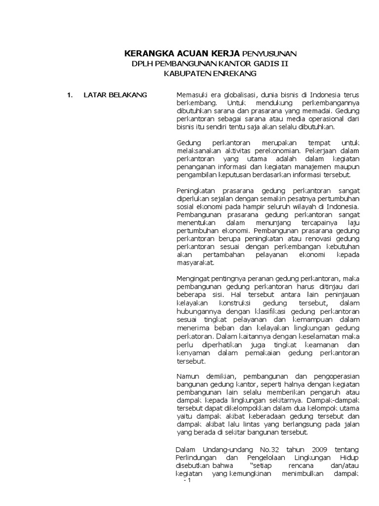 DPLH Pembangunan Kantor Gadis II Enrekang | PDF | Bisnis | Seni