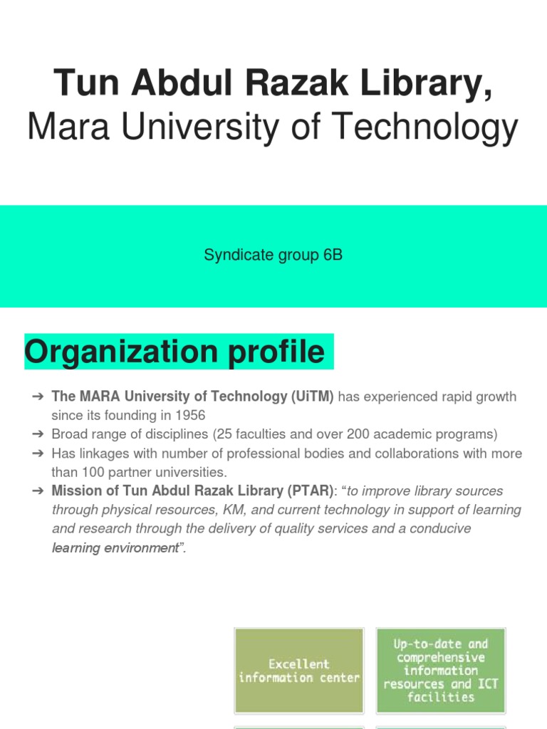 Tun Abdul Razak Library KM Initiatives | PDF | Knowledge Management ...