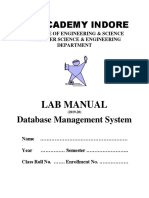 DBMS LAB MANUAL 2019