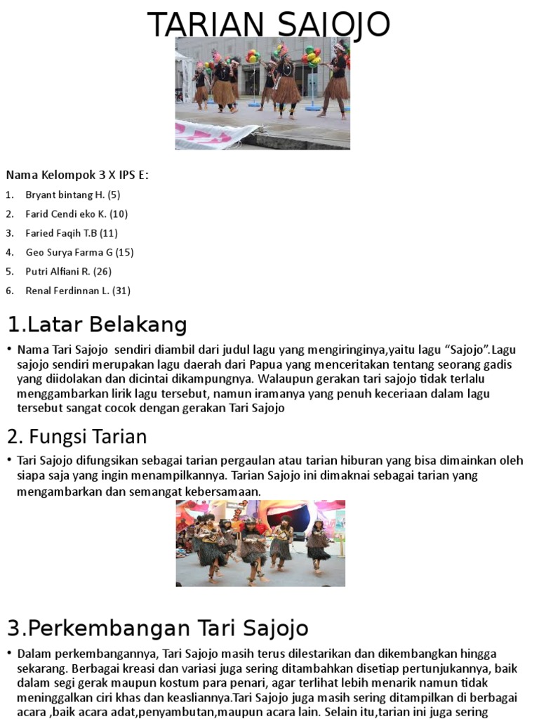 Keunikan dan Busana Tari Sajojo | PDF | Perjalanan | Kajian Bahasa Asing