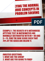 Applying The Normal Curve Concepts in Problem Solving