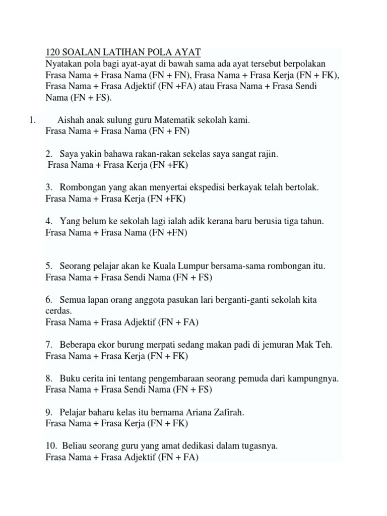 Latihan Frasa Sendi Nama Adjektif Mmaudit