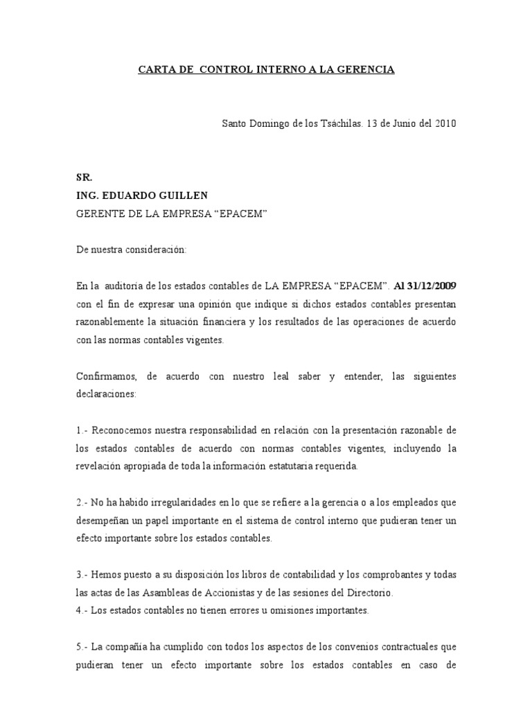 22 - Modelo Carta de Gerencia