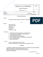 Luz e Humidade Actividade Prática