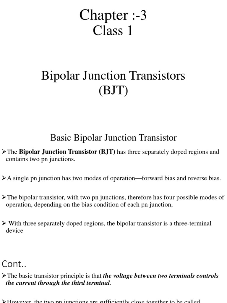 Bipolar Junction Transistor Overview | PDF | Bipolar Junction ...