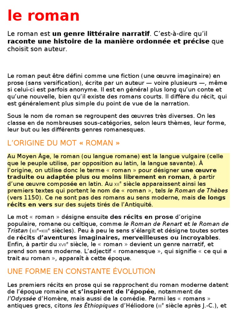 Le Roman Realisme Litterature Romans