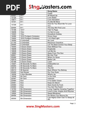 Singmasters English Songs Pdf Pdf The Beach Boys Pop Songs
