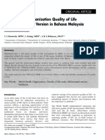 Malay Version of WHOQOL BREF (Validated) PDF