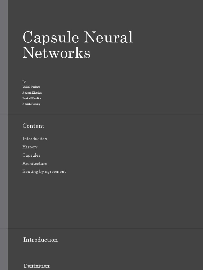 Overview of Capsule Neural Networks | PDF | Artificial Neural Network ...